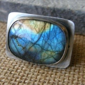 Adjustable Labradorite Statement Ring